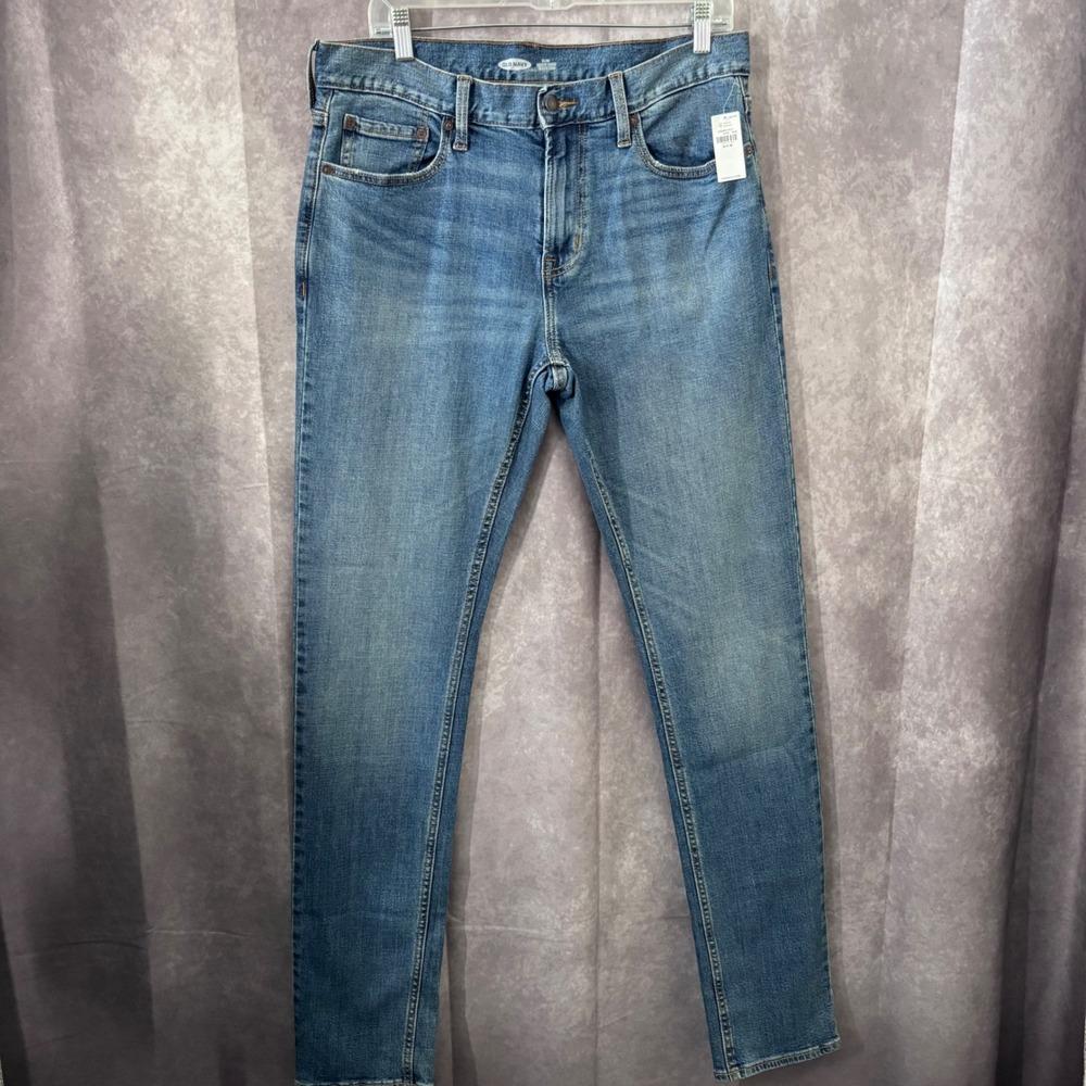 NWT Old Navy Blue Casual‎ Medium Wash Mens 34x36 Slim Built-In Flex Jeans